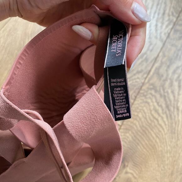 Victoria's Secret lined demi double bra pullover underwired 34D - Picture 3 of 6